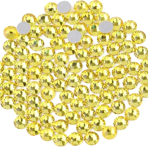 Vista 67 de Beadsland 2880 diamantes de imitación de cristal con parte trasera plana, gemas redondas para decoración de uñas y pegamento para manualidades, luz
