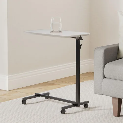 Vista 11 de Vive Mesa para colocar sobre la cama (XL) - Mesa de cama de hospital - Bandeja giratoria con ruedas giratorias - Escritorio ajustable sobre