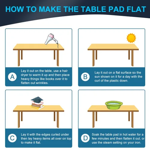 Vista 7 de Funda protectora de escritorio pequeña de 12 x 28 pulgadas, protector de mesa de escritura, protector de vinilo transparente de 0.059 in de grosor