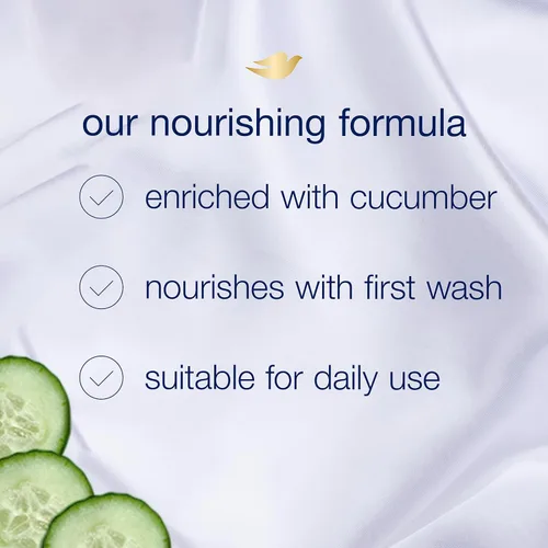 Vista 6 de Dove Shampoo and Conditioner Set, Cucumber & Moisture – Hydrating Hair Treatment for Dry Hair, Cucumber Scent, 25.4 Oz Ea