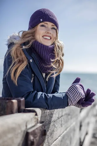 Vista 3 de Heat Holders - Gorro de invierno térmico con aislamiento térmico y tejido de ganchillo para mujer