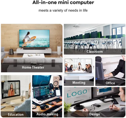Vista 9 de Beelink Mini PC SER5, AMD Ryzen 5 5500U (6C/12T, hasta 4.0 GHz), mini computadora con 16G DDR4 RAM 500 GB M.2 2280 NVMe SSD, Micro PC compatible