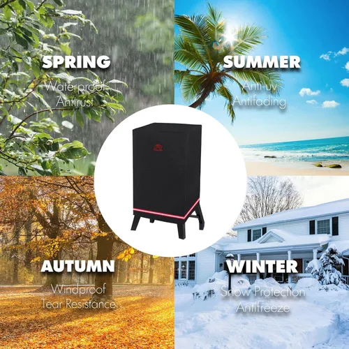 Vista 6 de Cubierta para ahumador Turtle Life para Masterbuilt 710 WiFi Digital Electric Smoker Pit Boss 2-3 Series Gas Vertical Smoker, cubierta impermeable
