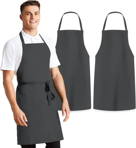 Vista 24 de Avalon Kitchen Aprons for Men - 100% Polyester Chef Apron Women with Extra Long Ties - Cooking Aprons for Women & Mens Apron
