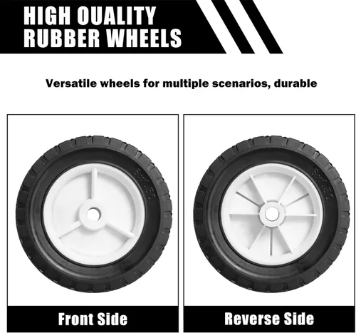 Vista 3 de Ruedas de 6 Pulgadas de Plástico Reemplaza para Oregon 72-106, Ruedas Universales Neumáticos Compatibles con Cortacésped Craftsman AYP MTD, Ruedas