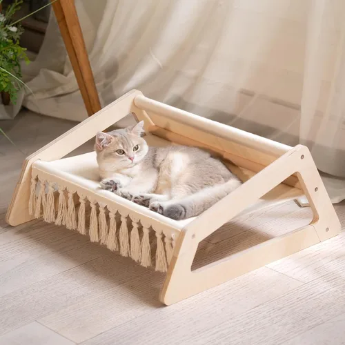 CHEERHOME PETS Cama hamaca para gatos con funda extraíble lavable, sofá para mascotas para gatos de interior, silla elevada para gatitos, apta para
