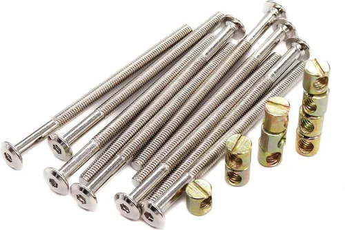 binifiMux Tornillos de litera M6 x 3.937 in, pernos de marco de cama IKEA, pernos de cabecera IKEA, tornillo de cama, tuerca de barril M6, pernos de