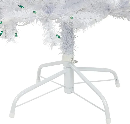 Vista 5 de Árbol de Navidad artificial de abeto blanco de Ginebra preiluminado de 6.5 pies, luces verdes