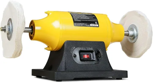 Pulidora de banco de 4.0 A, máquina pulidora de joyería de 6 pulgadas, pulidora de banco de 3450 RPM con ruedas de pulido duras y de franela para