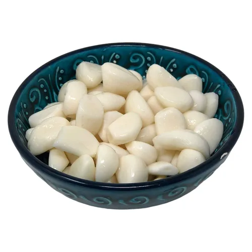 Vista 4 de Lara's - Dientes de ajo en escabeche en tarro (16 onzas líquidas), sabor crujiente y suave, larga vida útil, ajo enlatado