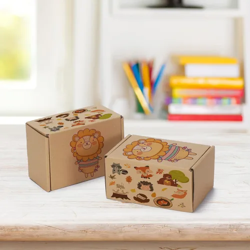 Vista 5 de Juego de 20 cajas de envío pequeñas de 6 x 4 x 3 pulgadas, caja mailer de cartón corrugado marrón para embalaje, envío, negocios