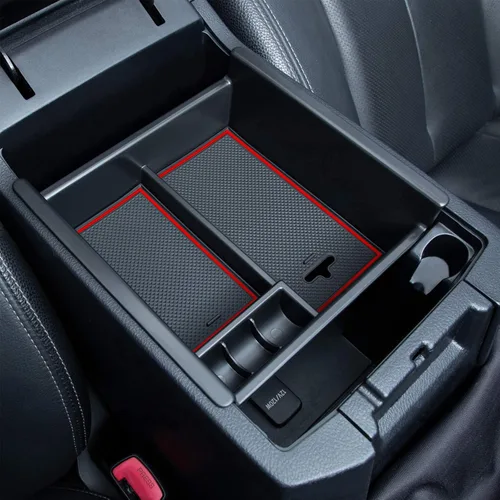 Vista 2 de JKCOVER Bandeja organizadora de consola central (rojo) y funda para reposabrazos compatible con Toyota 4Runner 2010 2011 2012 2013 2014 2015 2016