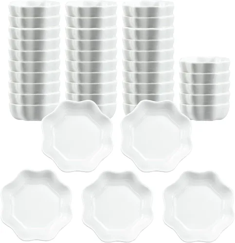 Vista 10 de SOCOSY Plato de cerámica multiusos en forma de corazón, platos para condimentos, cuenco para sushi, aperitivo, platos para servir platillos