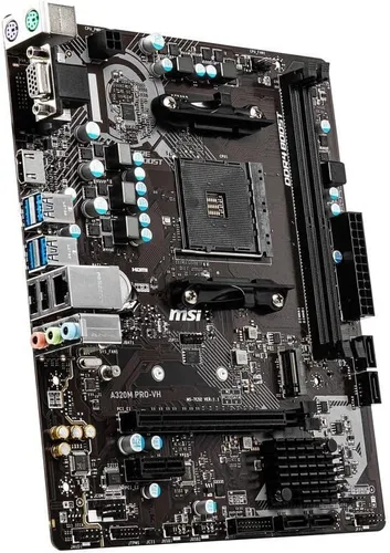 Vista 4 de MSI A320M PRO-VH ProSeries Placa base (AMD AM4, DDR4, PCIe 3.0, SATA 6Gb/s, USB 3.2 Gen 2, Ranura M.2, DVI/HDMI, Micro-ATX)