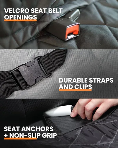 Vista 6 de 4Knines Funda de Asiento para Perro para Asiento Trasero, Protector de Asiento Trasero Resistente e Impermeable para Camiones Grandes, SUVs