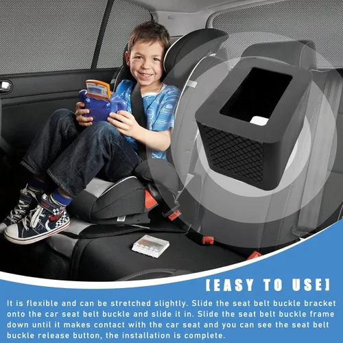 Vista 3 de Dickno 2 soportes de hebilla para cinturón de seguridad de automóvil, refuerzo de hebilla de cinturón de seguridad de silicona para automóvil