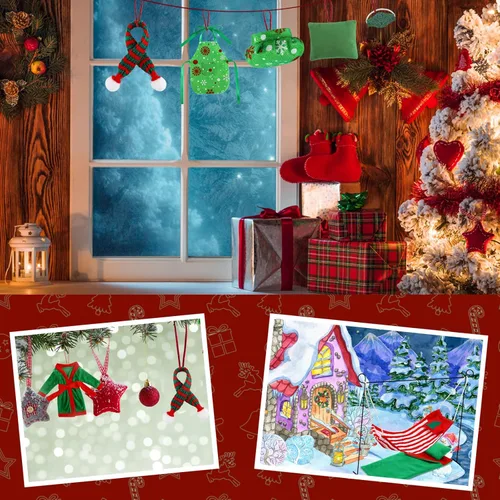 Vista 4 de Kacctyen 11 piezas de saco de dormir accesorio de Navidad incluye muñeca de Navidad, saco de dormir, albornoz, delantal, sombrero de chef, bufanda