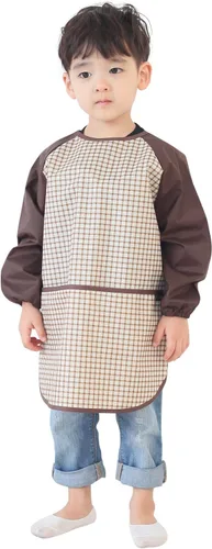 Vista 48 de Plie Kids Waterproof Art Smock – Long Sleeve Apron for Painting, Baking, Sensory Play (Ages 1–10)