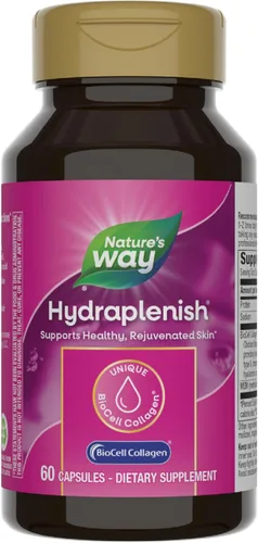 Nature's Way Hydraplenish, colágeno BioCell único con ácido hialurónico, MSM, apoya el cabello, la piel y las uñas saludables*, 60 cápsulas de