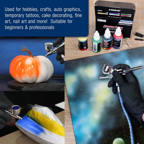 Vista 8 de Master Airbrush KIT-SP19-20 juego de pintura con sistema vaporizador con compresor estándar (11 elementos)
