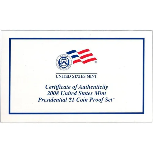 Vista 3 de 2008 S Presidential Dollar Proof Set - 4 coins - All S Mint Coins - Original Package with COA - $1 US Mint - Gem Proof - DCAM