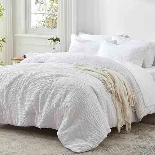 Vista 15 de Zzlpp - Juego de edredón tamaño queen, gris oscuro, de sirsaca, 7 piezas, para todas las estaciones, incluye 1 edredón, 2 fundas de almohada, 2