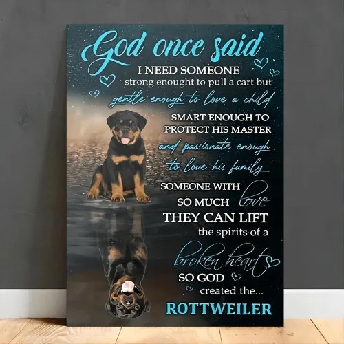12"x8" Metal Tin Sign, Aluminium Metal Decor with Rottweiler I Need Someone Strong, Vintage Wall Decor for Home Garage