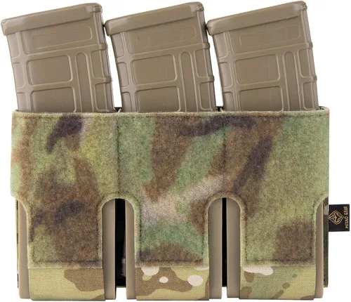 Vista 7 de PETAC GEAR Bolsa triple para cargador Funda elástica para rifle canguro Bolsillo para cargador de 5.56/0.354 in con panel de gancho