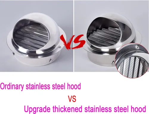 Vista 6 de MBROS Ventilación con rejillas, rejillas de ventilación de acero inoxidable, cubierta de rejilla con rejilla, con tapa de ventilación de malla