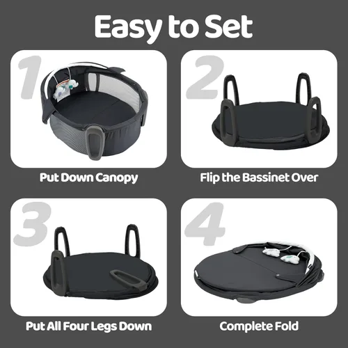 Vista 5 de Pamo babe Moisés portátil y espacio de juego cuna de viaje para recién nacido