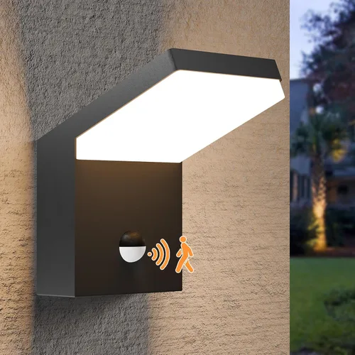 Vista 12 de Lámpara de pared para exteriores, sensor de movimiento, lámpara LED de montaje en pared, moderna lámpara de iluminación exterior de aluminio