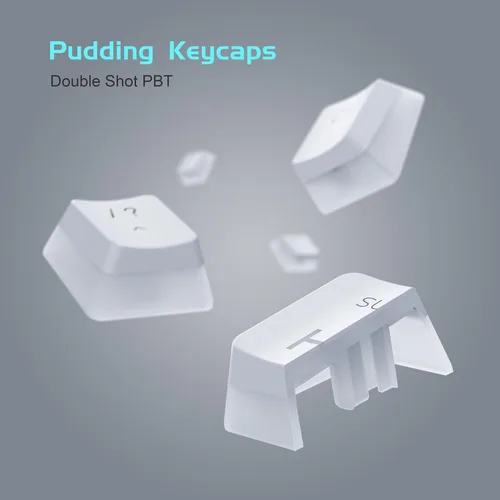 Vista 8 de Tezarre Teclado mecánico para juegos TK61 60 Hotswap con teclas PBT Puddin con retroiluminación RGB USB teclas completas programables para jugadores
