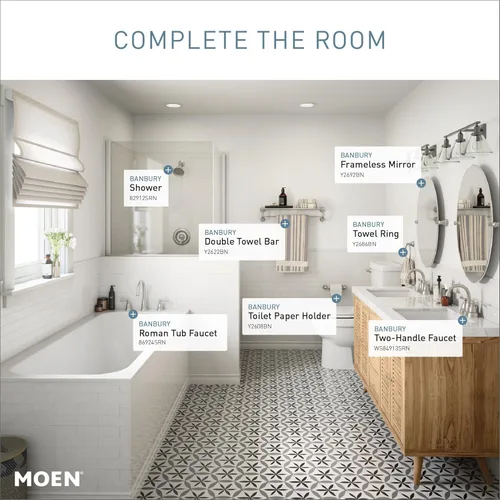 Vista 5 de MOEN Banbury - Juego de accesorios de baño (3 piezas, níquel cepillado)