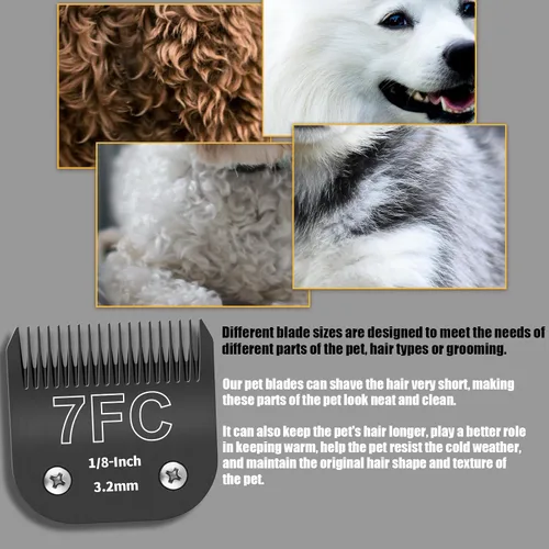 Vista 33 de Paquete de 6 cuchillas de acero desmontables para el aseo de perros, compatibles con Andis, Oster A5, Wahl KM-10, longitud de corte de 1/100 a 1/2