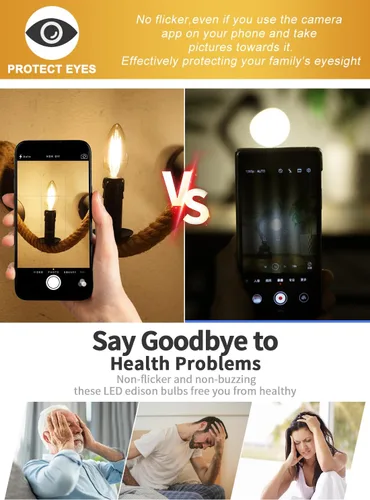 Vista 8 de CRLight Dimmable 60 Watt Equivalent E12 LED Candelabra Bulbs, 2700K Warm White, 6W 600LM, B11 Candle Vintage Filament Light Bulbs, Amber Glass for