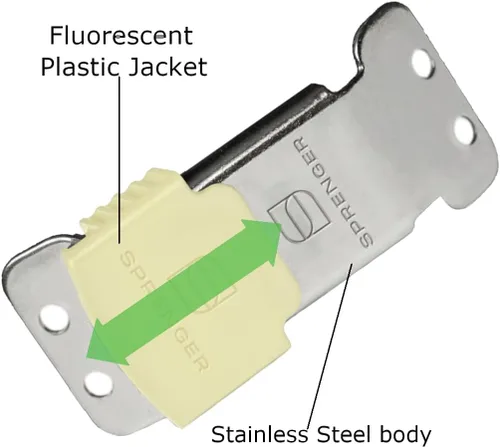 Vista 3 de Herm Sprenger Hebilla ClicLock de Acero Inoxidable con Cierre de Liberación Rápida con Chaqueta de Plástico que Brilla en la Oscuridad para Collar