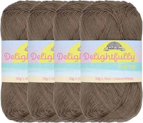 Vista 74 de JubileeYarn - Ovillo de hilo deliciosamente fino, 1.76 oz/madeja de rayón de bambú, color rosa polvo, 4 madejas