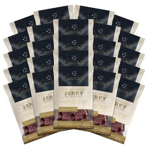 Vista 8 de Aufschnitt Essicata Jerky - Extra tierna, baja en sodio - Fabricado en Estados Unidos - Certificado Kosher - Apto para dieta cetogénica, paquete