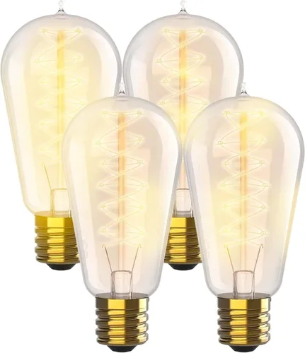Vista 12 de Hudson Bulb Co. Bombillas LED Edison vintage, 6 W, base E26/E27, regulable equivalente a 60 W, luces blancas de luz diurna de 4000 K, estilo ST58