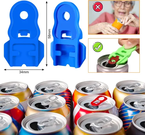 Vista 2 de 24 piezas de abridor manual colorido fácil de latas protector de soda para bebidas abrelatas de bebidas de plástico Barricada para la familia