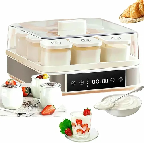 Máquina automática para hacer yogur, fermentador de yogur eléctrico digital con control de temperatura y tiempo, máquina fermentadora de masa Natto