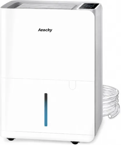 AEOCKY - Deshumidificador de compresor de 50 pintas/día, 3500 pies cuadrados con manguera de drenaje