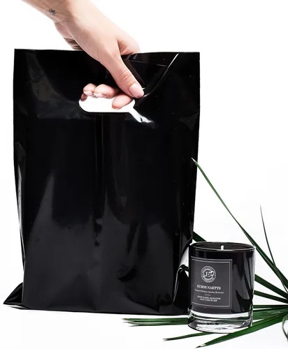 Vista 8 de Choice Marts Bolsas de mercancía 100 negras 9"x12" Tamaño 1.5Mil de grosor con asas