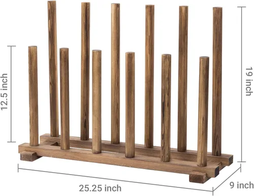 Vista 5 de MyGift Soporte rústico para botas de piso de madera maciza marrón quemado, soporte organizador de almacenamiento de zapatos de entrada de madera