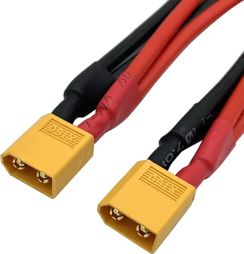 Vista 4 de 2 paquetes XT60 Paralelo Y Splitter Conector de batería 12AWG Cable Doble Extensión Y Divisor Macho a 2 Hembra para RC Quadcopte Multirotors RC LiPo