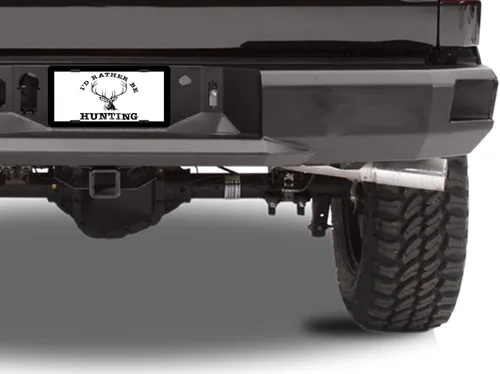 Vista 3 de Placa de matrícula divertida con texto en inglés "I'd Rather Be Hunting para automóvil, regalo de tocador, regalo de broma de ciervo para caza