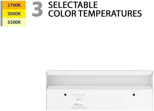 Vista 2 de WAC Lighting, Barra de luz LED de 8 pulgadas con interruptor basculante de 3 CCT seleccionable 2700K-3000K-3500K e interruptor basculante