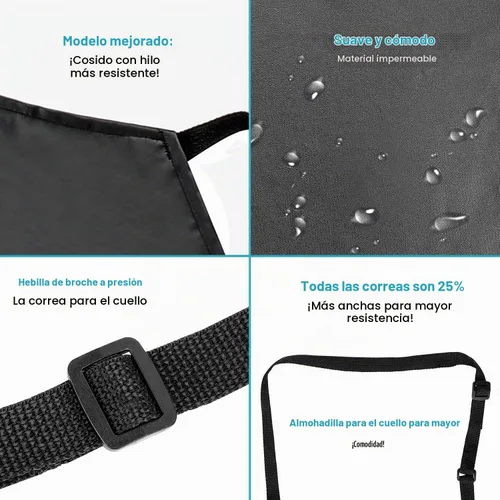 Vista 5 de Waterproof Rubber Apron Adjustable Dishwasher Apron - Heavy Duty Work Apron