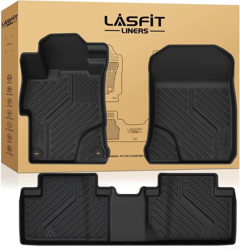LASFIT Alfombrillas para Honda Civic Sedan 2012 2013 2014 2015, Revestimiento de Piso de TPE para Todo Clima con Ajuste Personalizado, 1ª y 2ª Fila,