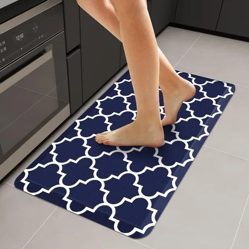 Vista 21 de WISELIFE Tapete de cocina acolchado antifatiga, 17.3 x 28 pulgadas, antideslizante, resistente, de PVC, ergonómico, impermeable, cómodo